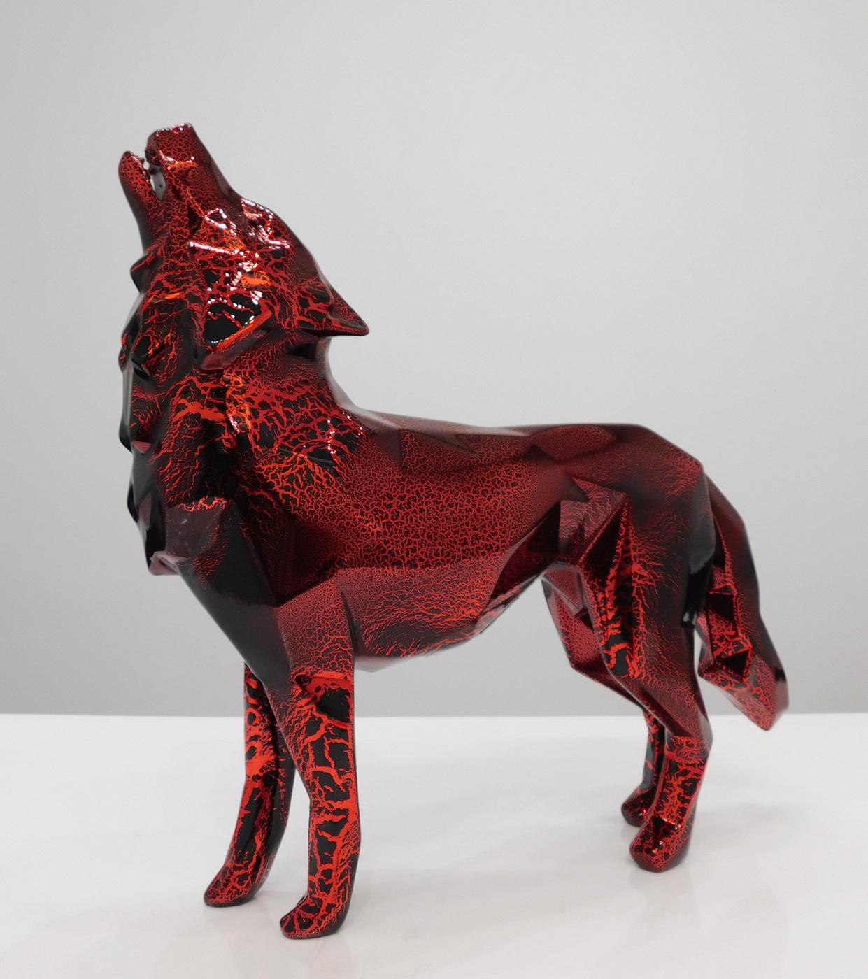 Howling Wolf Chrome Crackled Red 40cm 1/1